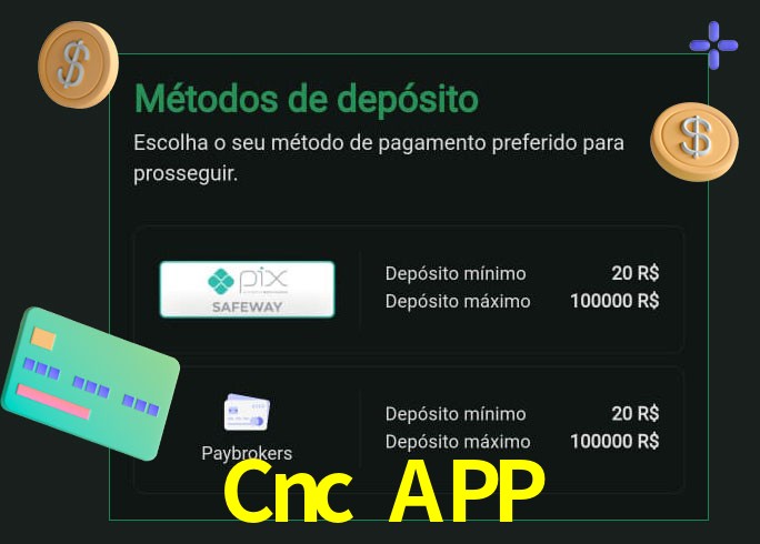 O cassino Cnc APP oferece uma grande variedade de métodos de pagamento